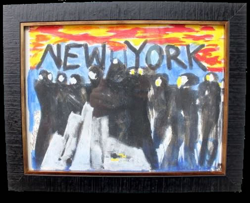 Andy Kane Painting on Paper - New York 11"x14" Framed $500