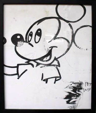 Peter Mars Serigraph print on fabric -Mickey 22”x20"