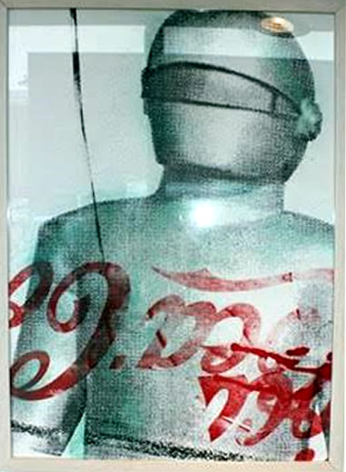 Peter Mars Serigraph print on fabric - The Day the Earth Stood Still 22”x20"