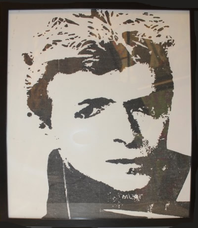Peter Mars Serigraph print on fabric -David Bowie #1 22”x20"
