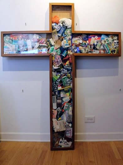 Original Chris Peldo Art - Garbage Cross 64"x52" $5000