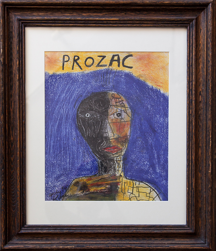 Andy Kane art - Prozac 28"x24" Pastel and Lead on Paper