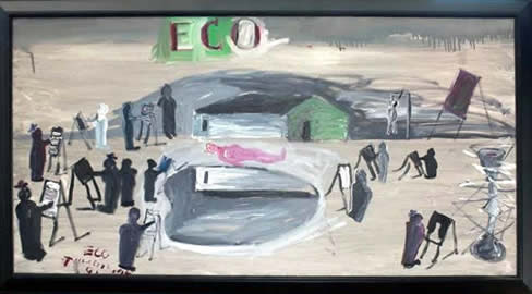 Jay Steensma Original Art - "Eco #1" Signed Oil on Canvas 28"x52" Framed $4000