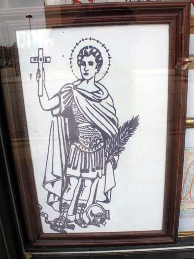 Peter Mars Serigraph print on fabric St. Expeditor 22”x20"