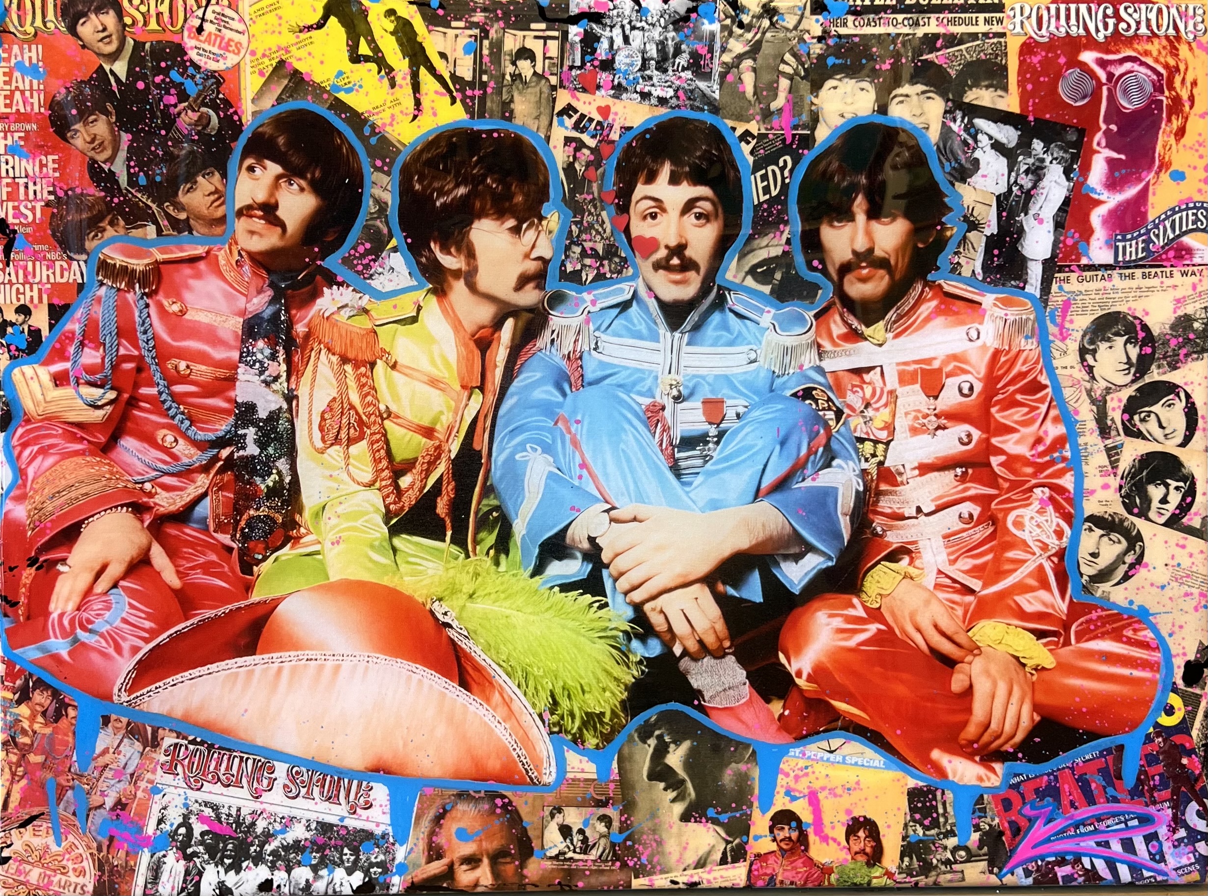 The Beatles hand-embellished giclee on canvas with resin coating