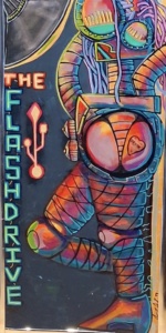 The Flashdrive, Acrylic Paint marker on canvas, 39 1/2" x 19 3/4", $500