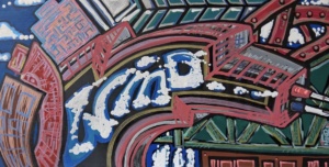 Wind, Acrylic and Paint marker, 12" x 23 3/4" , $
