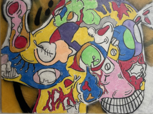Untitled #9 ● 18" x 24" ● Mixed Media on Canvas, $200